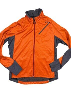 Novara Cycling Jacket Mens XL Orange Gray Full Zip Reflective Bike Jersey Pocket